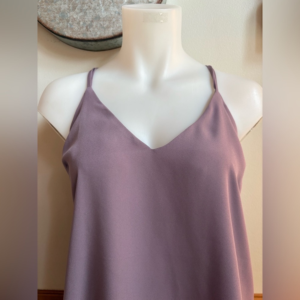Charlotte Russe so S lined Dusty Pink/ Light purple Camisole Top, zip on back - Picture 3 of 8
